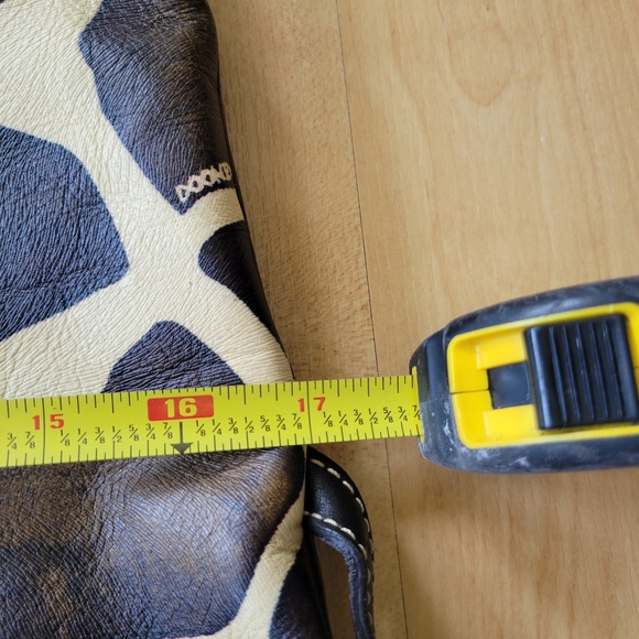 Dooney & Bourke Brown and Cream Giraffe Patterned Bag - Picture 4 of 10